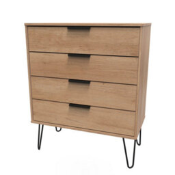 Osaka 4 Drawer Chest Of Drawers In Nebraska Oak (Ready Assembled) - thumbnail 4
