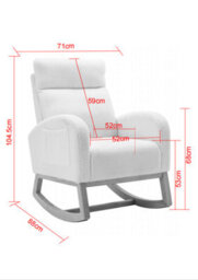 Abrihome Mid Century Modern Teddy Fabric Upholstered Rocking Chair Padded Seat For Living Room Bedroom, Green - thumbnail 8