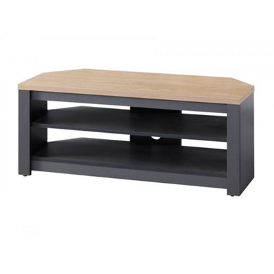 "TTAP Tnw Memphis Corner Tv Stand For Up To 50"" Tvs - Grey & Oak" - image 1