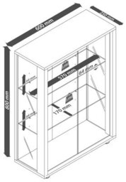 Vcm Wall Display Cabinet Glass Display Cabinet Udina Mirror - thumbnail 4