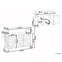 Beliani Outdoor Kitchen Island Scanno Light Brown Fir Wood - thumbnail 3