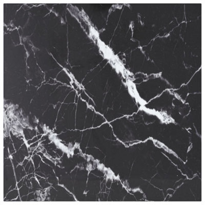 Vidaxl Table Top Black 60X60 Cm 6 mm Tempered Glass With Marble Design Table Tops - image 1
