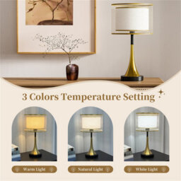 Vrygle Mid-Century Nightstand Table Lamp 3-Way Bedroom Bedside Lamps With Plug For Desk Dorm, Office - thumbnail 3