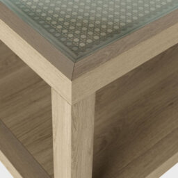 Wyld Haus Portugal Oak And Cane Coffee Table With Glass Top - thumbnail 2
