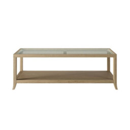 Wyld Haus Portugal Oak And Cane Coffee Table With Glass Top - thumbnail 3