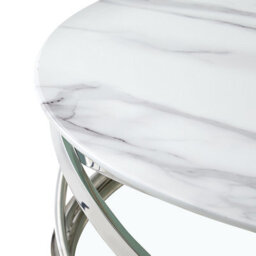 Furniture in Fashion Enrico Round Glass Coffee Table In Diva Marble Effect - thumbnail 6
