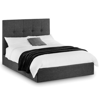Ashfield Premium Slate Grey Fabric Lift Up Storage Bed Frame - King Size - 5Ft - 150Cm - image 1