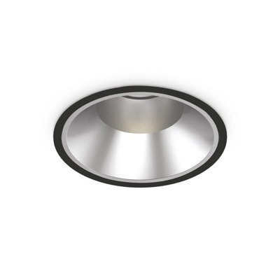 Ideal Lux Off Round Recessed Downlight Black 21.8Cm 3000K