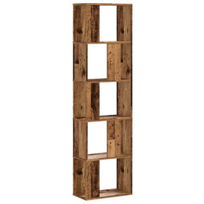 Berkfield Durable Bookcase 5-Tier Old Wood 45X23.5X162.5 Cm Engineered Wood - image 1