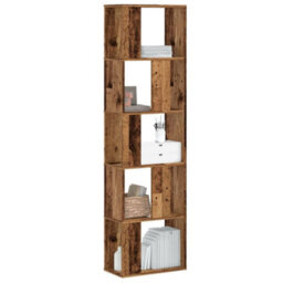 Berkfield Durable Bookcase 5-Tier Old Wood 45X23.5X162.5 Cm Engineered Wood - thumbnail 2