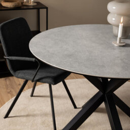 Furniture To Go Heaven Round Dining Table With Ceramic Grey Top (L) 119Cm Seats Up To 4 - thumbnail 4