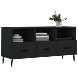 Berkfield Tv Cabinet Black 102X36X50 Cm Engineered Wood - thumbnail 3