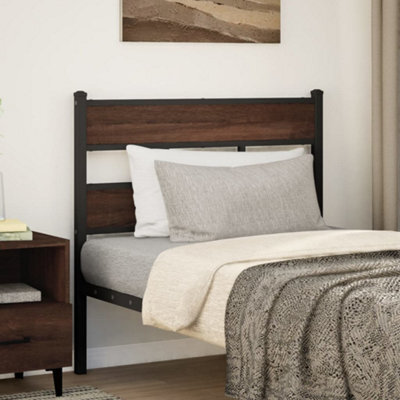 Berkfield Headboard Brown Oak 100 Cm Steel And Engineered Wood - image 1