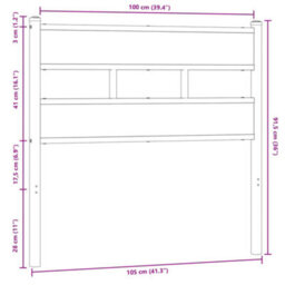 Berkfield Headboard Brown Oak 100 Cm Steel And Engineered Wood - thumbnail 6