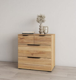 Arte Elegant Tokyo 27 Chest Of Drawers H740mm W720mm D450mm In Oak Mauvella, Four Drawers, Modern Design - thumbnail 5