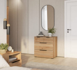 Arte Elegant Tokyo 27 Chest Of Drawers H740mm W720mm D450mm In Oak Mauvella, Four Drawers, Modern Design - thumbnail 4