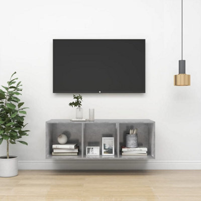 Berkfield Wall-Mounted Tv Cabinet Concrete Grey 37X37X107 Cm Engineered Wood - image 1