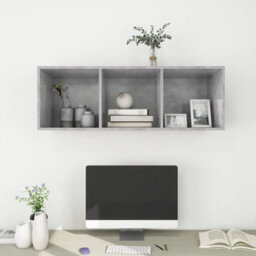 Berkfield Wall-Mounted Tv Cabinet Concrete Grey 37X37X107 Cm Engineered Wood - thumbnail 7