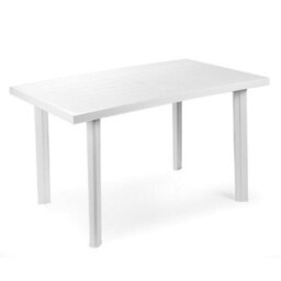 Urbn-Garden Urbnliving 126Cm Length White Large Summer Weather Proof Plastic Rectangle Table Garden Patio Dining Furniture - thumbnail 4