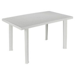 Urbn-Garden Urbnliving 126Cm Length White Large Summer Weather Proof Plastic Rectangle Table Garden Patio Dining Furniture - thumbnail 5