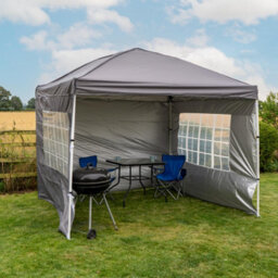 Jack Stonehouse Rapid Pop Up Compact 3X3 Gazebo With Sides Dark Grey - thumbnail 1