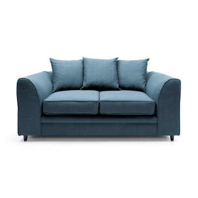 Abakus Direct Darcy 2 Seater Sofa In Teal Linen Fabric - image 1