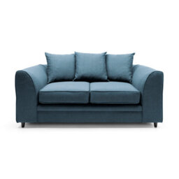 Abakus Direct Darcy 2 Seater Sofa In Teal Linen Fabric - thumbnail 1