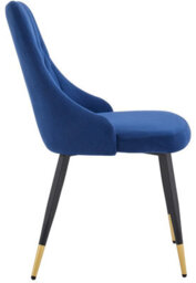 Set Of 6 Blue Velvet Stitched Dining Chair - Modern Dining Room Furniture - thumbnail 3