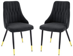 Set Of 6 Blue Velvet Stitched Dining Chair - Modern Dining Room Furniture - thumbnail 7