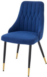 Set Of 6 Blue Velvet Stitched Dining Chair - Modern Dining Room Furniture - thumbnail 6