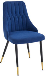 Set Of 6 Blue Velvet Stitched Dining Chair - Modern Dining Room Furniture - thumbnail 4