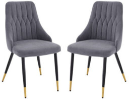 Set Of 6 Blue Velvet Stitched Dining Chair - Modern Dining Room Furniture - thumbnail 9
