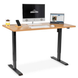 Dellonda Electric Standing Desk, Adjustable, Oak, Office Quiet & Fast 1400 X 700mm - thumbnail 7