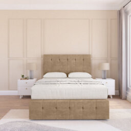 "Sloomy 3Ft Cambridge Divan Bed Base Mink Naples ,no Drawers, 12"" Footboard & 26"" Struts Headboard - Single" - thumbnail 2
