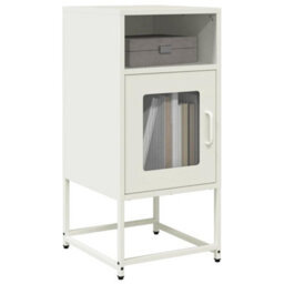 Berkfield Bedside Cabinet White 36X39X78 Cm Cold-Rolled Steel - thumbnail 1