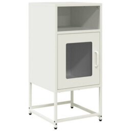 Berkfield Bedside Cabinet White 36X39X78 Cm Cold-Rolled Steel - thumbnail 2