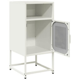 Berkfield Bedside Cabinet White 36X39X78 Cm Cold-Rolled Steel - thumbnail 5