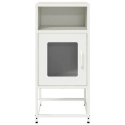 Berkfield Bedside Cabinet White 36X39X78 Cm Cold-Rolled Steel - thumbnail 6