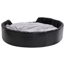 Walplus Dog Bed Black And Grey 99X89X21 Cm Plush And Faux Leather - thumbnail 4