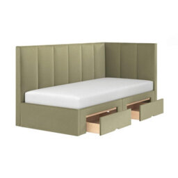 Flair Harley Corner Bed Frame With Storage Drawers Olive Green Velvet - thumbnail 5