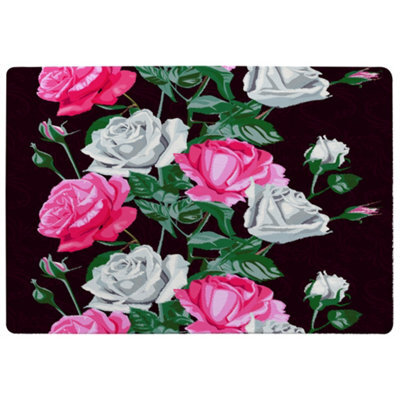 Benjamin Tate Design Pattern Of Pink And White Flowers Designer Special Soft Home Rug - image 1