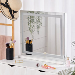 Living And Home Rectangle Hollywood Lighted Led Vanity Makeup Mirror Dressing Table Mirror Touch Control Dimmable 50X42 Cm - thumbnail 3