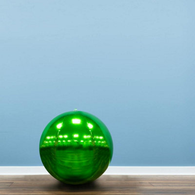 Christmas Tree World 60Cm Metallic Green Inflatable Mirror Ball - image 1