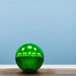 Christmas Tree World 60Cm Metallic Green Inflatable Mirror Ball - thumbnail 1