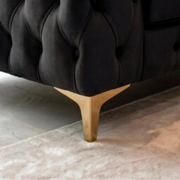 Sofaya Monaco 5 Seater Chesterfield Black Velvet Corner Chaise Sofa L Shaped - Deep Buttoned Upholstery Couch - thumbnail 6