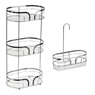 Showerdrape Dante Chrome Freestanding Floor Caddy And Mini Shower Caddy - image 1