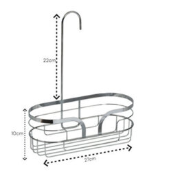 Showerdrape Dante Chrome Freestanding Floor Caddy And Mini Shower Caddy - thumbnail 6
