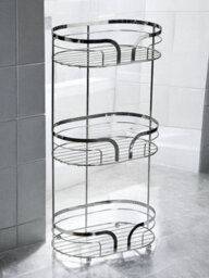 Showerdrape Dante Chrome Freestanding Floor Caddy And Mini Shower Caddy - thumbnail 2
