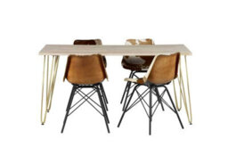Wyld Haus Bali 6-Seater Light Mango Wood Dining Table With Gold Inlays - thumbnail 3