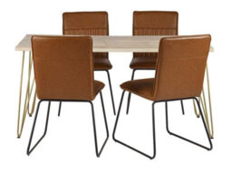 Wyld Haus Bali 6-Seater Light Mango Wood Dining Table With Gold Inlays - thumbnail 4